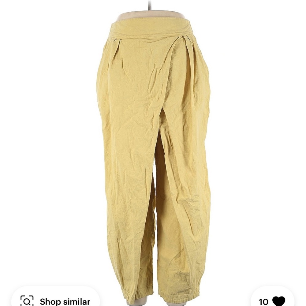 Free People Yellow Cross-front Pants